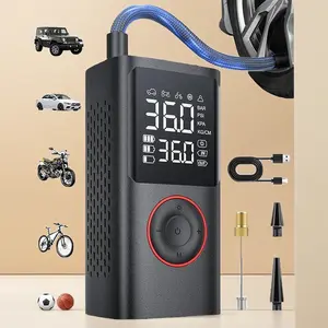 Portable Air Compressor 150 PSI Cordless Tire Inflator for Car Bike Motorcycle Bicycle with Digital Pressure Gauge LED Light Fast Pumping Black