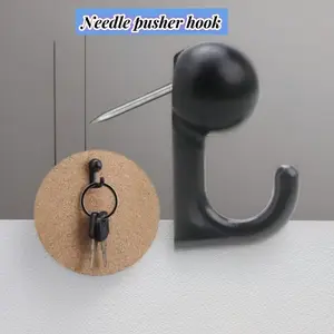 10pcs Push Pin Hooks, Plastic Head Cork Board Hooks, Wall Mounted Hook, Decorative Thumb Tacks for Photo Walls, Bulletin Boards, Home Office School Supplies