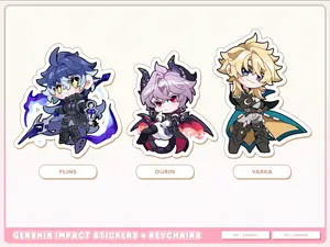 Genshin Impact Nod Krai Keychains Flins, Durin and Varka