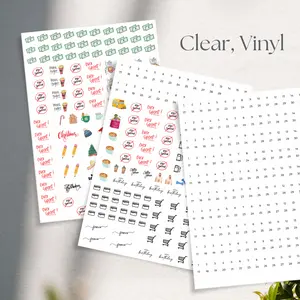Planner Stickers - Clear Vinyl Planner Stickers, Featuring Colorful Designs, Perfect for Personalization and Organization