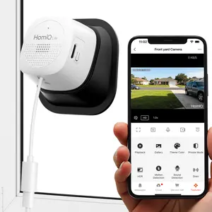 HomiQ Life Window Security Camera 3MP 2K, Indoor WiFi Cameras 2.4GHz/5GHz with Adjustable Angle Tilt , Motion & Person Detection with Auto-Focus , Easy Installation, 24/7 Recording Works with Alexa & Google Home