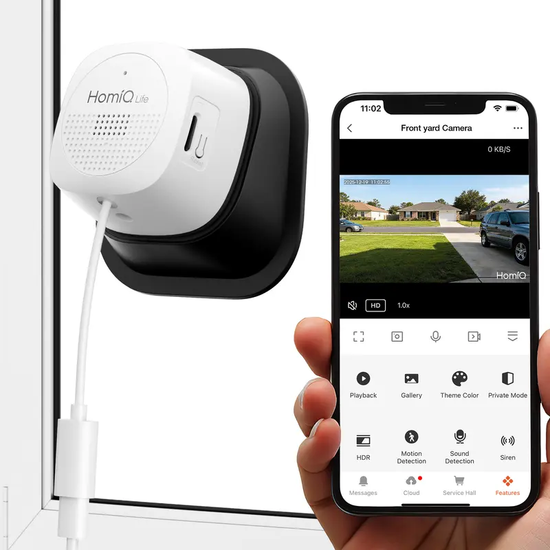 HomiQ Life Window Camera - 3MP 2K Wi-Fi Cam, 2.4GHz/5GHz, Adjustable Tilt Angle, Auto-Focus Motion & Person Detection, Micro SD Compatible, 24/7 Recording, Easy Installation, Alexa/Ghome Compatible, Day/Night Vision Security Cam System for Home,techvibes