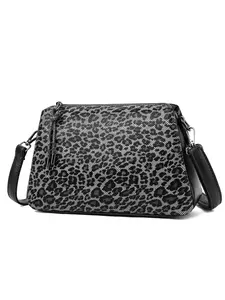 2026 New Leopard Print Crossbody Bag, Fashionable Single Shoulder Small Bag, Metal Zipper Versatile Women's Bag