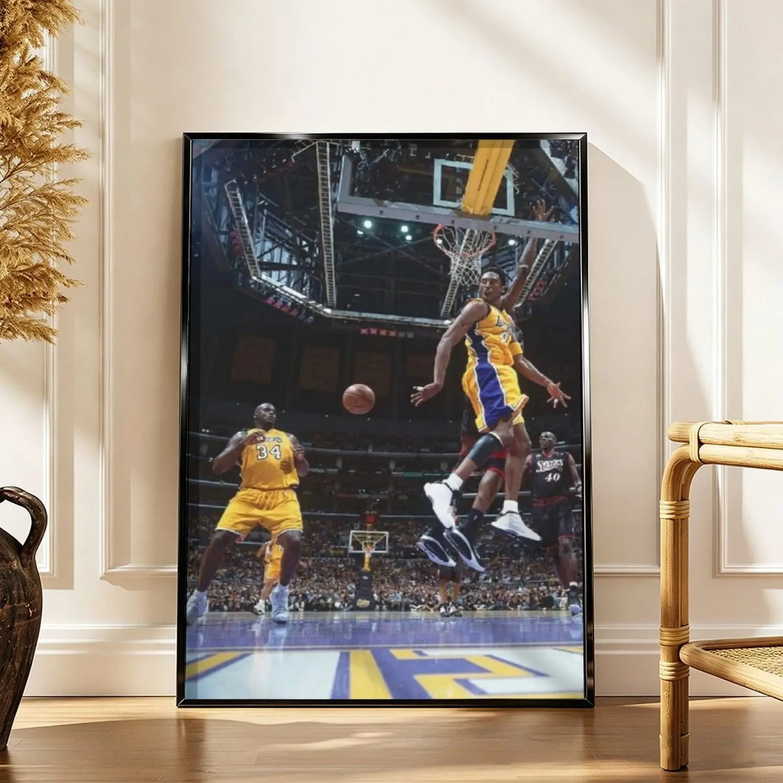 Kobe Bryant Vibrant Action Shot 1-Piece Canvas Print Poster - Wall Home Decor for Bedrooms, Offices, Ideal Gift for Basketball Fans, One-Piece