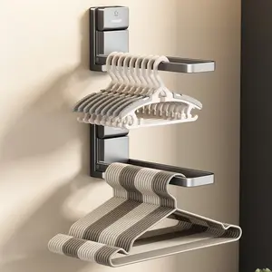 Suction cup balcony hanger storage artifact, hole-free household multi-functional folding hanger, wall shelf
