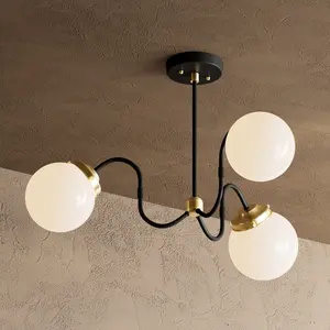 Amsterdam - 6" Glass Globe 3 Light Chandelier