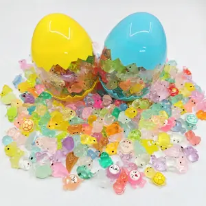 100pcs Glow-In-The-Dark Mini Resin Animal Eggs, Hidden Dinosaur Duck Turtle Statue, DIY Fairy Garden Decor, Home Decoration Accessories, Garden Gnome Statue