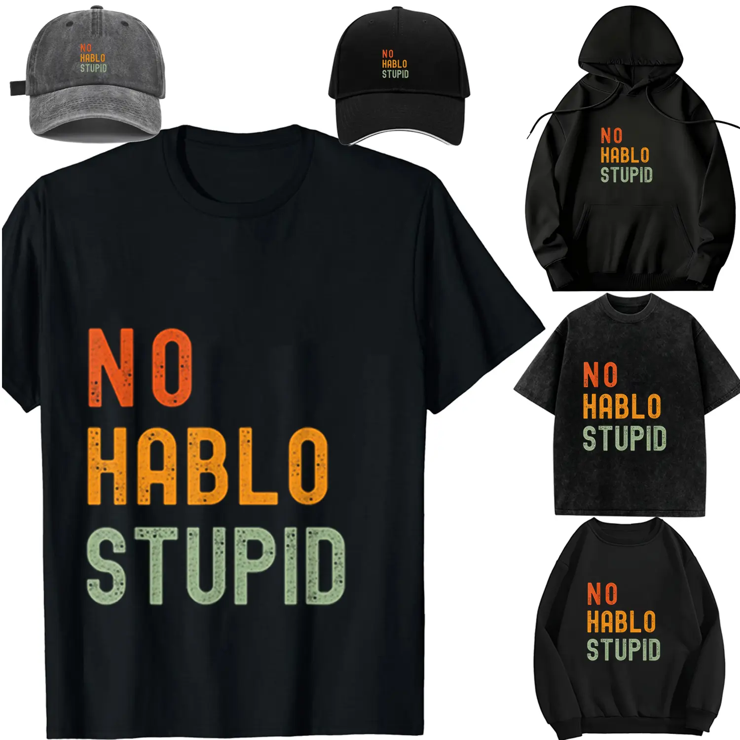 Women's "Sorry No Hablo Stupid" T-Shirt, Funny Quote Casual Garment, Soft Cotton Short Sleeve Round Neck Streetwear for Ladies