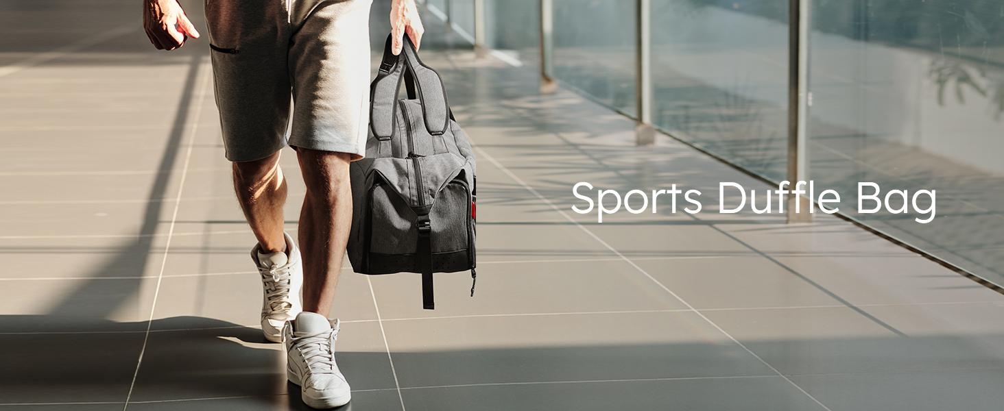 Kookoomia Gym Bag with Shoes Compartment and Wet Pocket Convertible Duffle Bag and Gym Backpack Waterproof Sports Bag with 2 Bottle Holders Multipurpose Weekender Overnight Backpack for Men