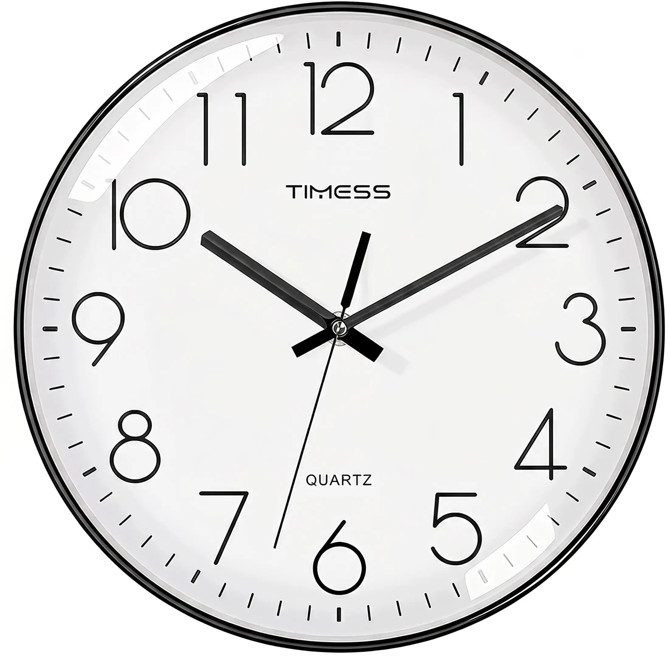 TIMESS 12'' Modern Minimalist Analog Wall Clock - Large Screen with Big Numbers, Silent Sweep, Decorative Wall Art Clock, Room Decoration for Bedroom, Office Decor Fit, Ideal Holiday & Birthday Gift, Decorative Clock