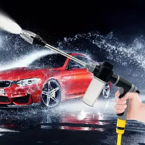 Portable High Pressure Car Water Gun, 3/4 Inch & 1/2 Inch Quick Connect Fittings, Multi-Function Garden Hose Nozzle, Adjustable Thick Rod Spray Head, Car Wash Sprayer