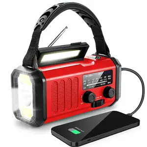 Solar Powered Hand Crank Emergency Radio, 1 Count Portable Multifunctional Radio with Flashlight & Reading Lamp, Phone Charger for Emergencies