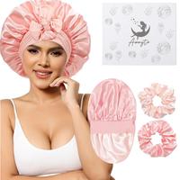 Pink Bonnet + 2Pcs Scrunchies	
