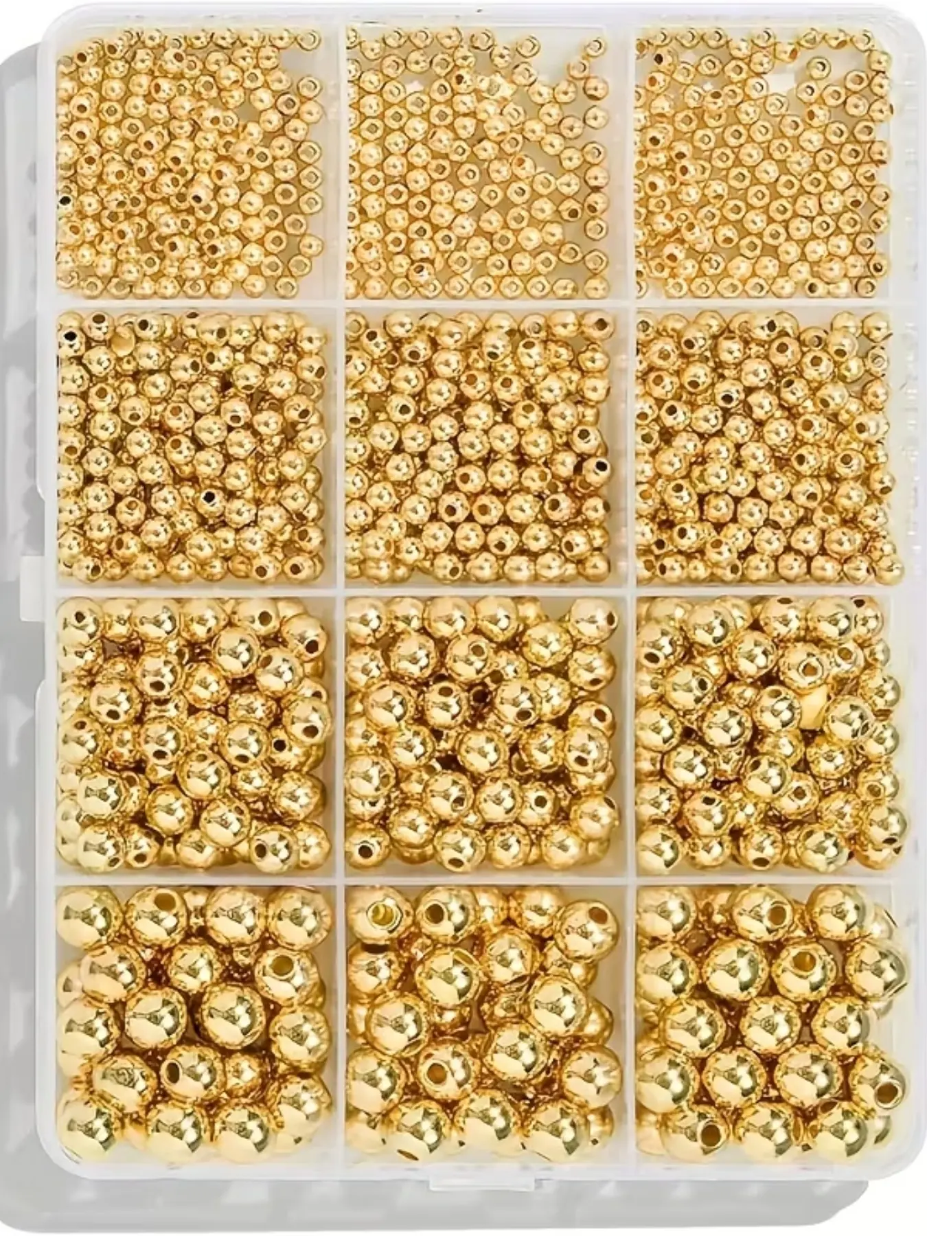 1100pcs Round Beads Set, Bead Assortment, Includes 3mm, 4mm, 6mm, 8mm, DIY Bracelet Spacers, Jewelry Making Supplies, Diy Beading Accessories, Diy Jewelry Accessories
