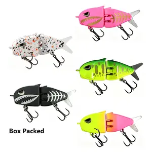 5pcs Mini Glide Bait for Bass Fishing,0.23oz Slow Sinking Fishing Lure,Freshwater Saltwater Multi Jointed Swimbait Wobbler,for Amazing Fishing Gear Gifts for Family