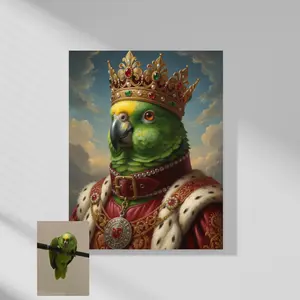 Custom Pet Portrait Christmas Gift Personalized Exotic Pet Canvas Holiday Home Decor Wood Material High Quality Natural Rustic Look