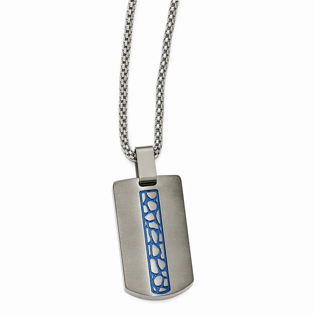 Edward Mirell Titanium Blue Anodized Elegant Necklace Gift Ready