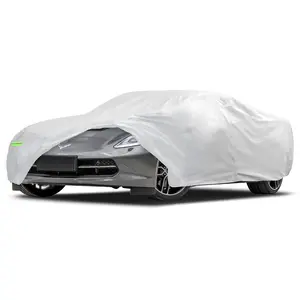 Car Cover Custom Fit for Corvette C4 C5 C6 C7 C8 1980–2025, Waterproof Full Exterior Cover Sun Rain Protection with Door Zipper (Not Include Mirror Pocket)Silver summerwins