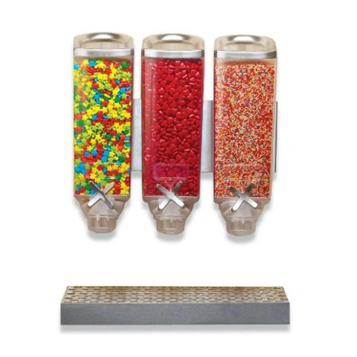 212 MAIN Wall-Mounted Stainless Steel Dry Goods Canister Dispenser - 3W, 1 Gal Container, Pre-Installed Clicking Mechanism, ABS, 12-Wing Dispenser for Kitchen Pantry Storage, Kitchenware & Utensils
