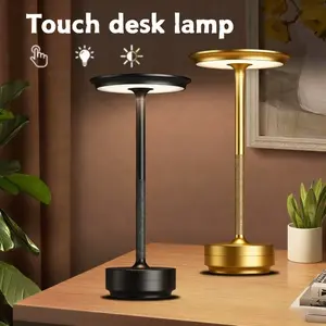 Modern Luxury LED Table Lamp, Touch Control 3 Color Temperatures, Dimmable USB Rechargeable, Suitable for Bedroom Bar Restaurant