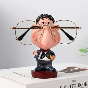 Cute Teacher Eyeglasses Frame with Expressive Eyes and Nose, Stable Desktop Organizer, Cute Desktop Decoration, Humorous Cartoon Design, Perfect Gift