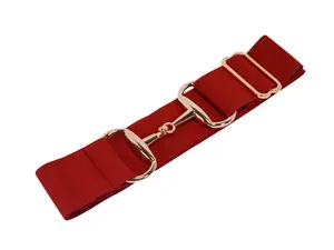 CELAEQ 2 inch Luxury Elastic Equestrian Belt, Horse Riding Belt with Rose Gold Buckle, Stretchable and comfortable waist (Maroon)