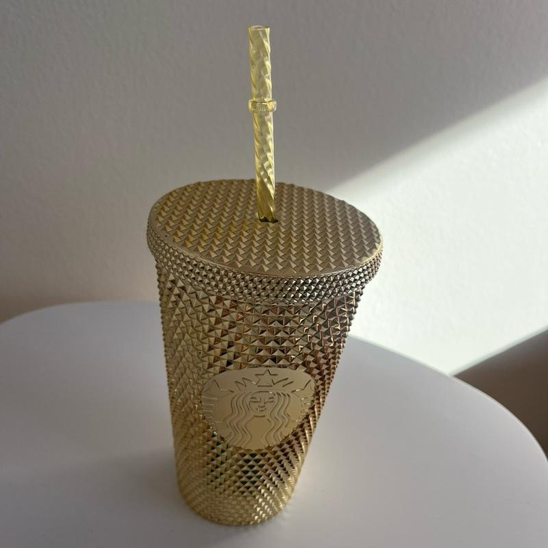 Starbucks New Gold Bling USA Studded Grande 16oz Tumbler