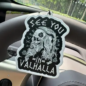 Viking Car Air Freshener, Car Fragrance, Car Scents, Car Rear-view Mirror Hanging Aromatherapy Tablet Decoration, Universal Car Interior Decoration Accessories, Halloween, Car Accessory