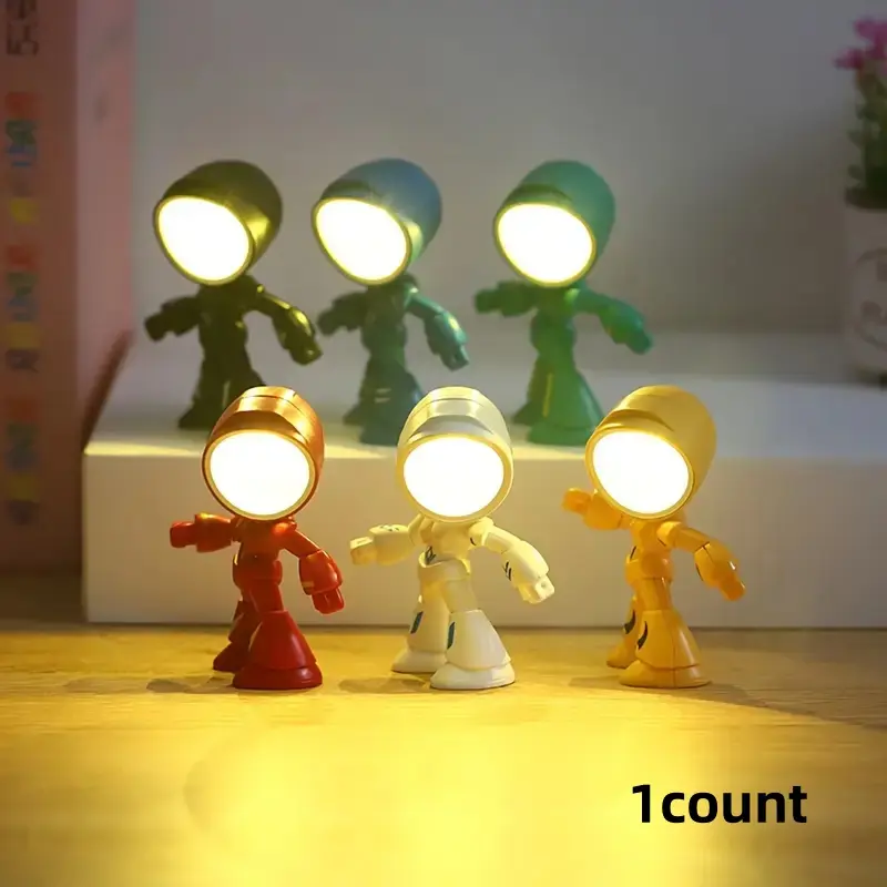 Mini LED Night Light, Decorative Night Light, Home Decor Light, Cute Robot Design Desk Lamp, Table Decoration, Holiday Gift for Halloween Christmas Thanksgiving