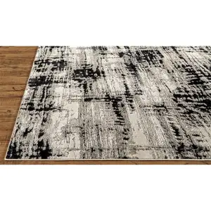 212 MAIN 2 x 3 ft. Stain-Resistant Black, White & Gray Rectangular Area Rug, Rectangular Shape