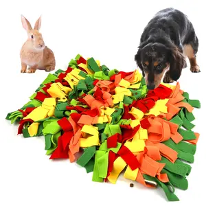 Pet Scent Training Pad Rainbow Color Washable Spliced Pattern Dog Cat Rabbit Indoor Use, Durable Pet Feeding Mat for Home