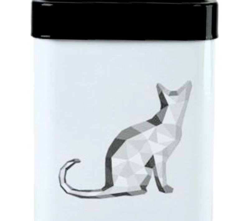 10 Strawberry Street Geometric Cat Sqaure MetalCanister, Smal
