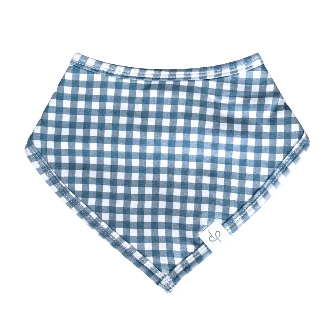 Bandana Bib in Micro Gingham Navy