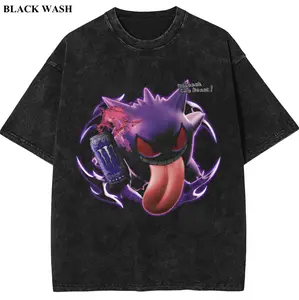 Vintage Purple Ghost Tee, Pocket Monster x Energy Soda Graphic Tees, Pocket Monster T-Shirt, Unisex Anime Shirt, Gym Workout Shirt, Menswear Womenswear Streetwear Top Fit Oversize