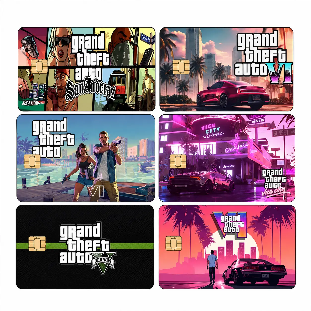GTA-Inspired Lightweight Stylish Easy-to-Apply Gaming Collectibles Stickers, Scrapbooking DIY Crafts Accessory, Gamer Gift for Open-World Game Enthusiasts, Instantly Upgrades Boring Game Card Look