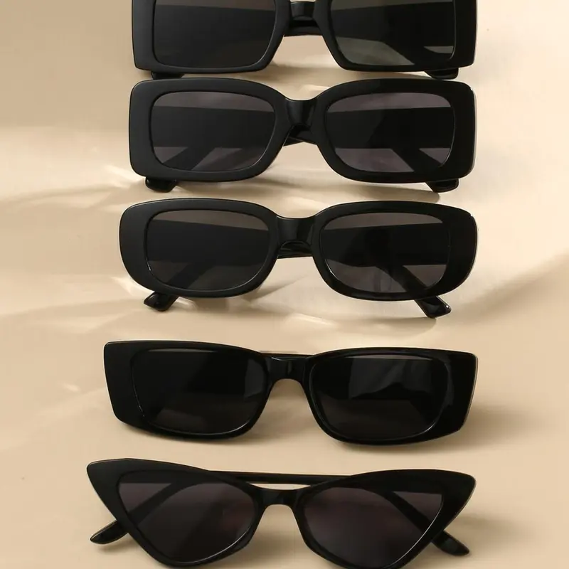 5 Pairs Minimalist Eyeglasses for Everyday Use, Fashion Cat Eye & Square Frame Eyewear, Travel Accessories, Casual Eyewear