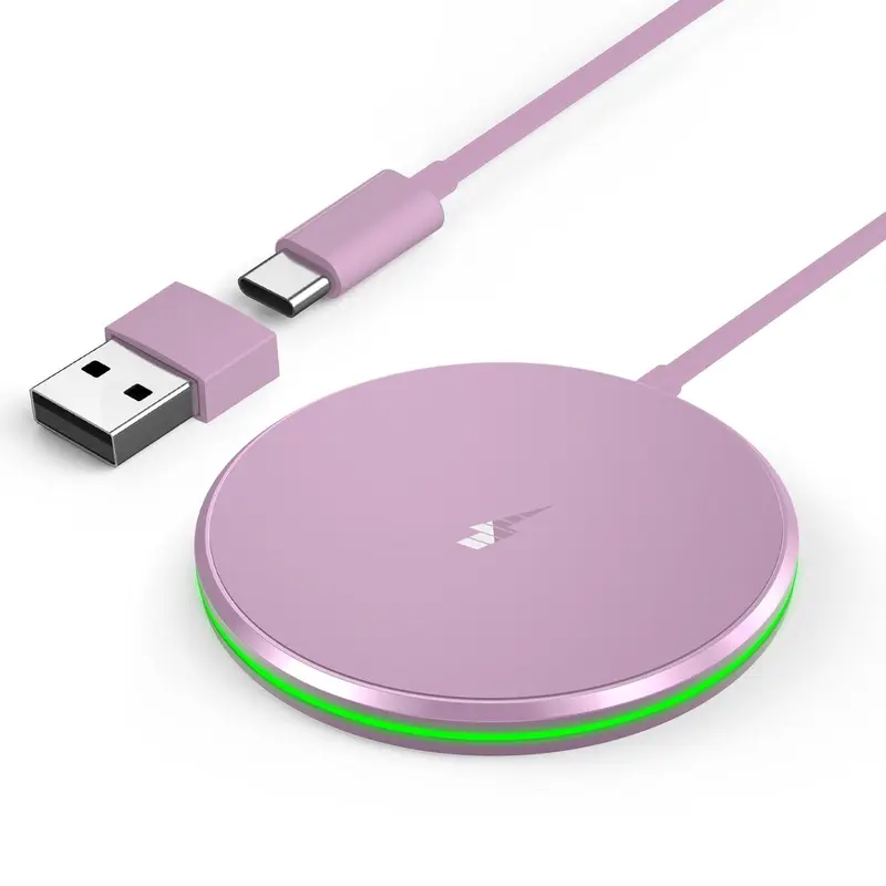 15W Magnetic Wireless Charger Ultra-Fast Mag-Safe Charging for iPhone 16/15/14/13/12 Series Sleep-Friendly Light Compatible with AirPods Pro 3/2