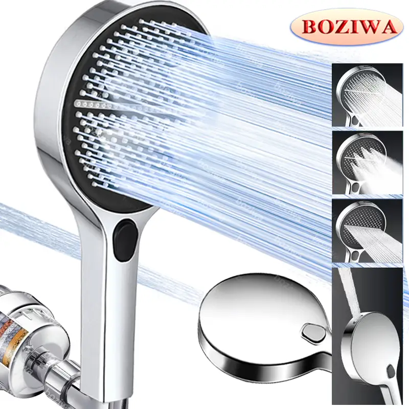 High Output Rain Multi-Mode Handheld Showerhead, Anti-clogging nozzles, built-in power wash function for cleaning tubs, tiles and pets, stainless stee