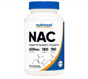 Nutricost N-Acetyl L-Cysteine (NAC) 600mg, 180 Capsules - Non-GMO, Gluten Free