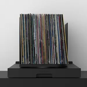 The patent-pending rpm: a captivating 90° rotation vinyl record storage system to unlock your collection.
