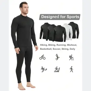 5 Pack Men's Workout Long Sleeve T Shirts Winter Thermal Fleece Sports Shirts Thermal Turtle Mock Neck Shirts, Long Sleeve Compression Shirts Tight Compression Fitness Clothing Tight-fitting And Fleece-lined Base Layer Crewneck Top Menswear fathersdaygift