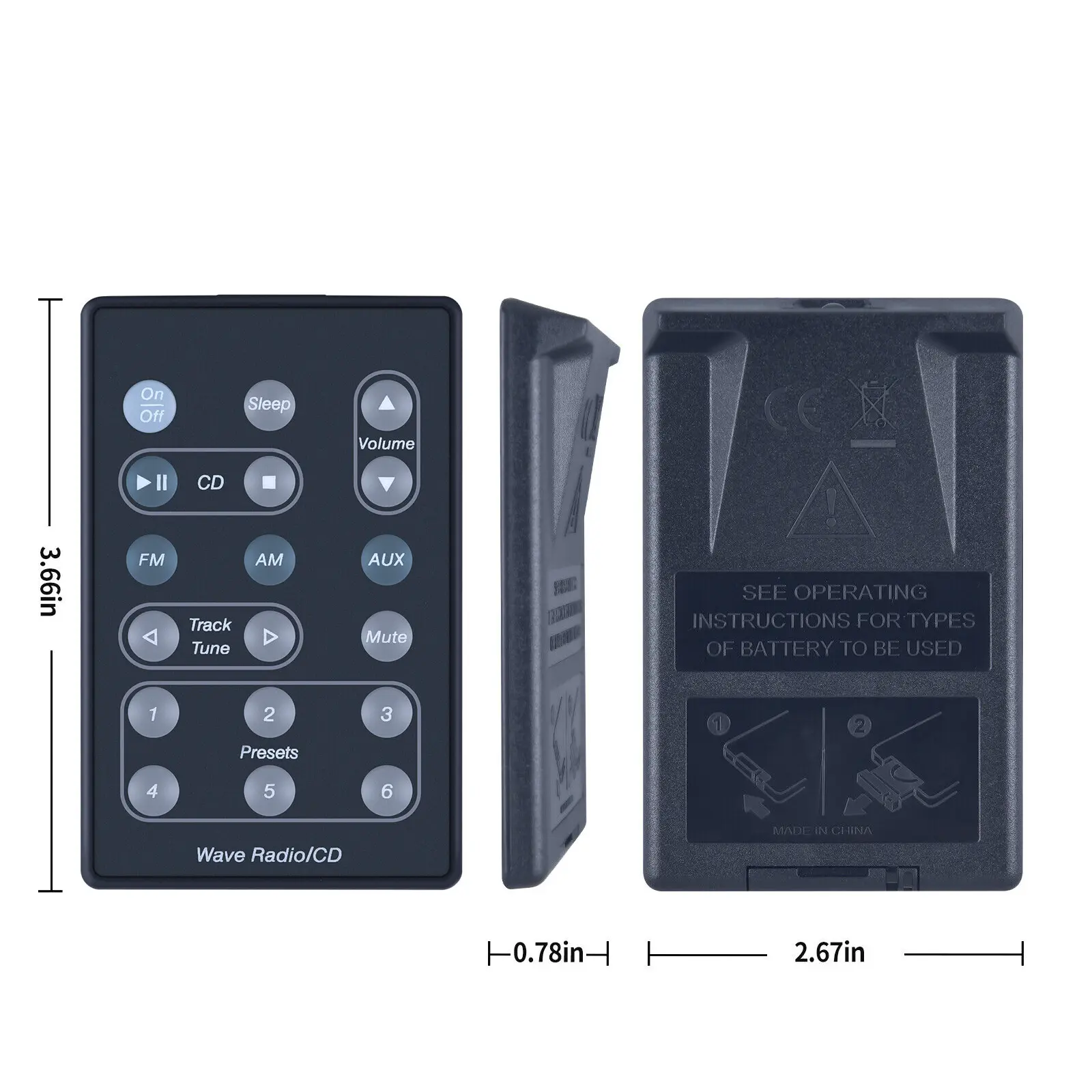New Replaced Remote for Bose Wave Radio/CD AWRC-1G AWRC-1W AWRC-1P--Include Battery