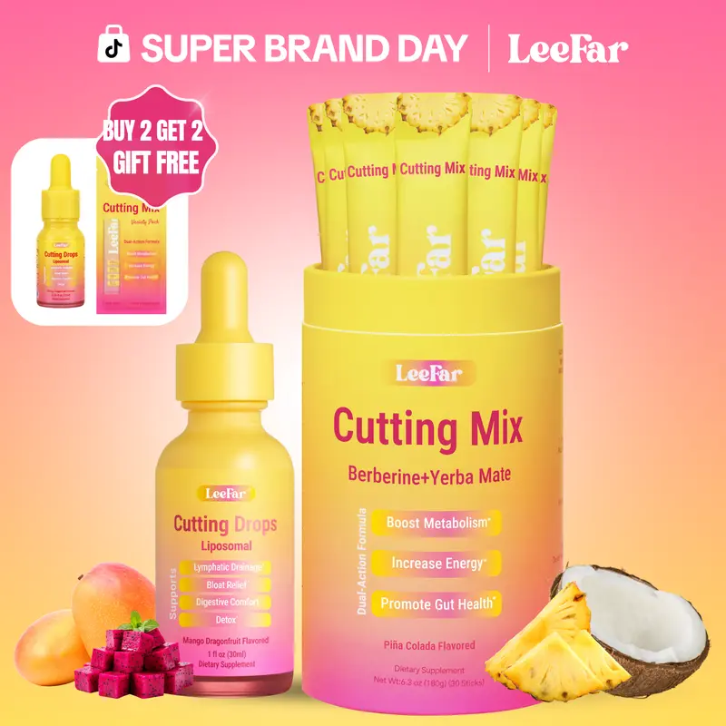 【Leefar Cutting Bundle】Leefar Cutting Mix| Piña Colada Flavor*1+Leefar Cutting Drops| Mango Dragonfruit Flavor *1