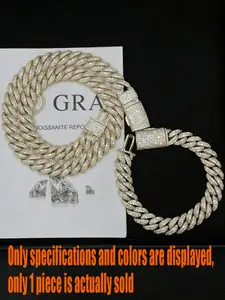 18mm Pass Diamond Tester Hip Hop Jewelry, Solid Box Buckle Mosaic Set, Men's Vvs Full Diamond Cuban Bracelet, Easter Thanksgiving Gift