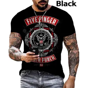 New Fashion Popular Hip Hop T Shirt Men Five Finger Death Punch 3D Print Short Sleeve T Shirt
