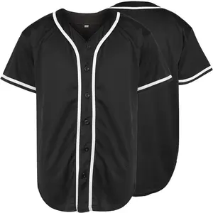 BIGWIG Unisex Solid-Color Blank Baseball Jersey — Button-Down Athletic Uniform Shirt | Hip-Hop & Streetwear Style | Plain Training Baseball Top