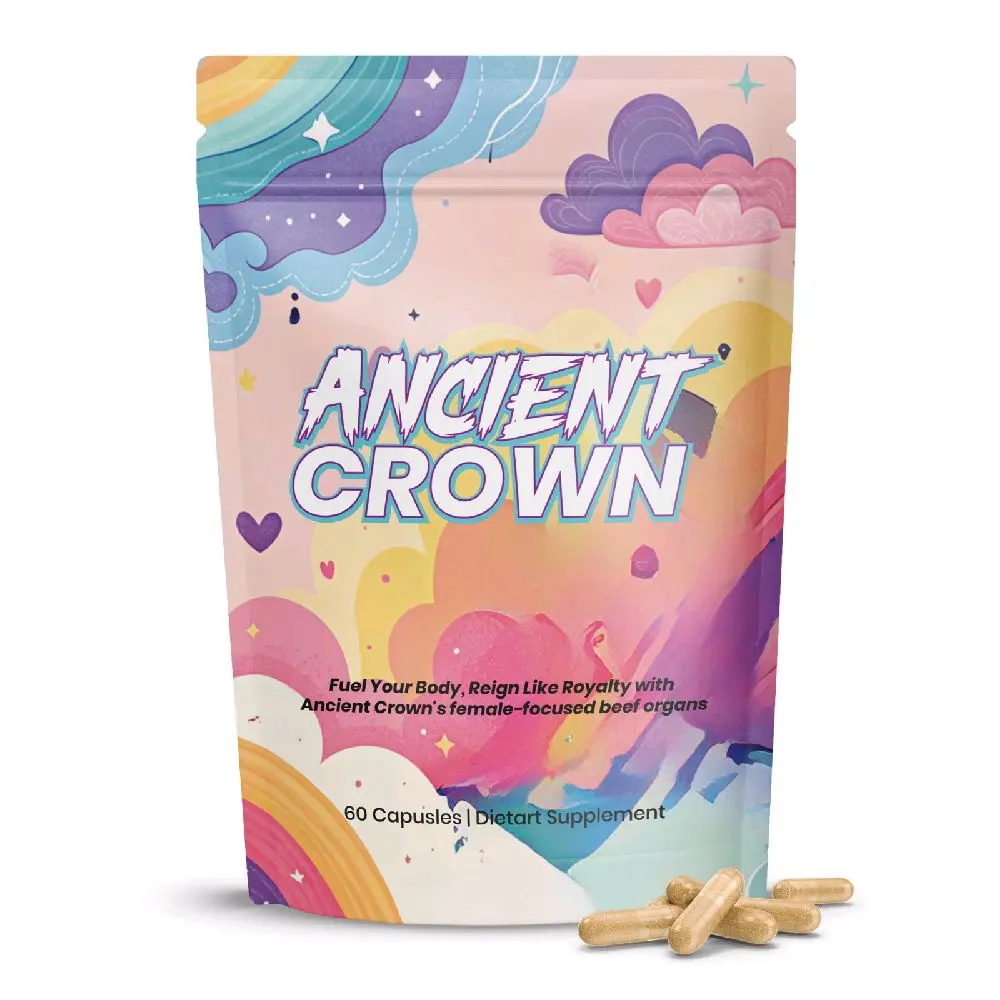 Ancient Crown Beef Organ Superfood – 60 Capsules | Female-Focused Beef Organ Supplement for Energy, Hormonal Balance & Immune Support | Grass-Fed, Non-GMO, Nutrient-Dense