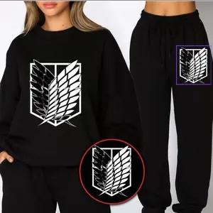 Attack On Titan Anime Eren Yeager Sweatpants & T-shirt Sweatshirt Hoodie Streetwear For Men And Women Harajuku Shingeki No Kyojin Sweatsuit