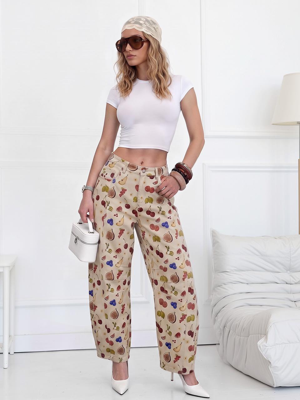 AUTOMET Women's Vintage High-Waist Oversized Wide-Leg 9-Point Ankle Pants - Comfortable Streetwear Bottoms with Button, Leopard, Floral, Denim Prints (Duneleopard Fit) AUTOMET Women's Vintage High-Waist Oversized Wide-Leg 9-Point Ankle Pants - Comfortable Streetwear Bottoms with Button, Leopard, Floral, Denim Prints (Duneleopard Fit)