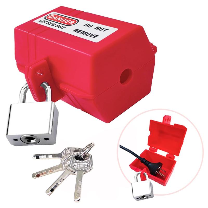 Plug Lockout with Locking Tag, Industrial Grade Anti-Touch 110v ...
